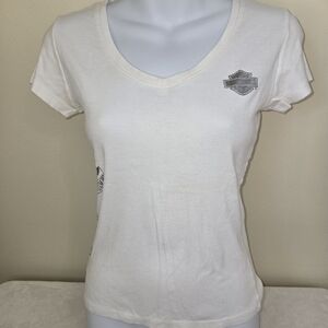 Harley Davidson white baby tee